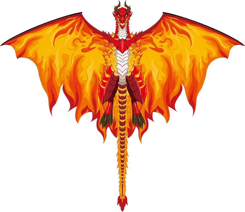 Crogift Dragon Kite for Adults, Kites for Kids Ages 4-8 8-12 Easy to Fly, Kids Kites for Boy Girls, Kite for Beginners Beach Trip Park Family Outdoor Games and Activities - Image 1